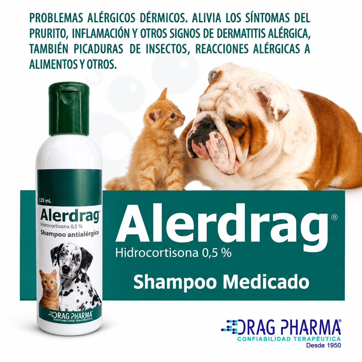 Alerdrag | Shampoo Antialérgico de Acción Terapéutica | Frasco de 150 ml - Imagen 3