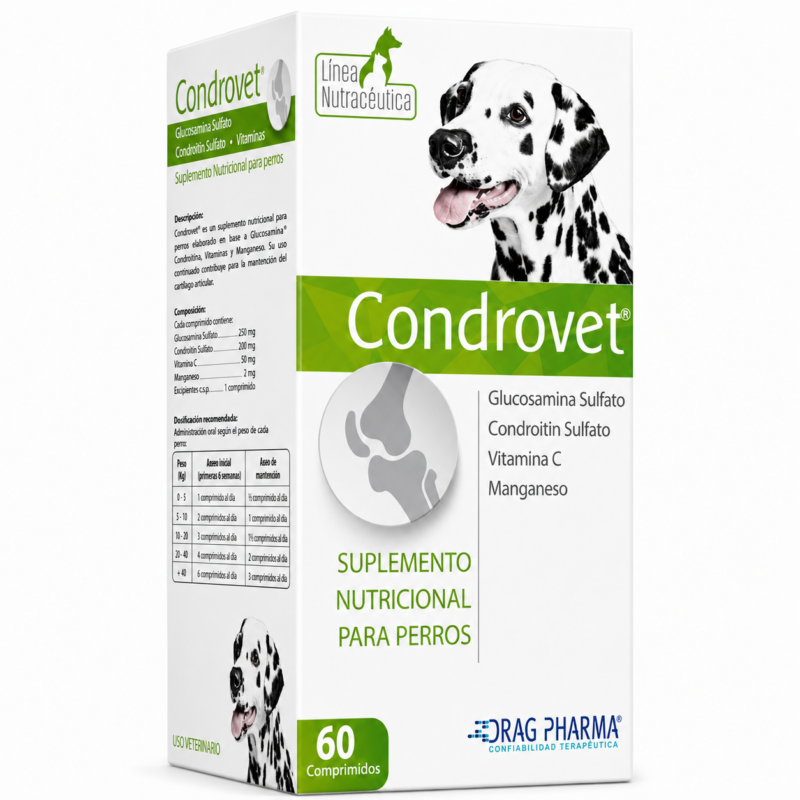 Condrovet | Suplemento nutricional para perros | 60 comprimidos
