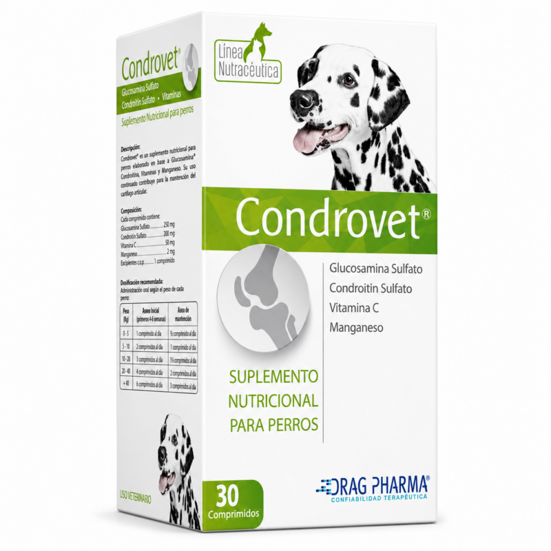Condrovet | Suplemento nutricional para perros | 30 comprimidos